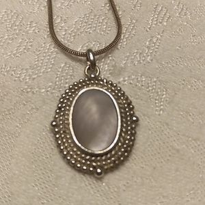 Vintage 925 White Chalcedony Necklace